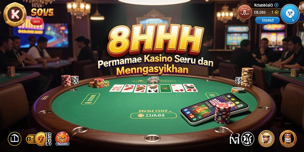 Screenshot gameplay 8HHH menampilkan suasana Kasino yang mengesankan.