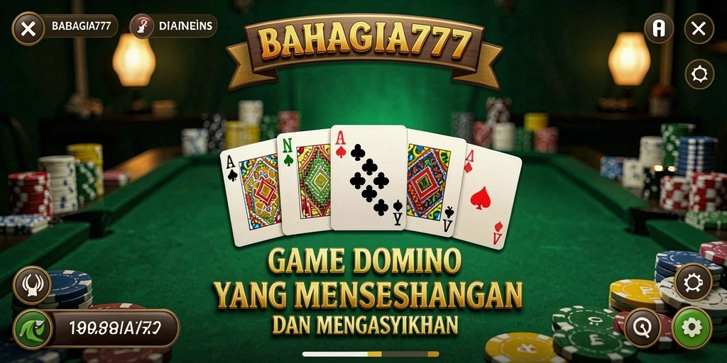 Tampilan gameplay Domino yang seru dan interaktif dari BAHAGIA777.