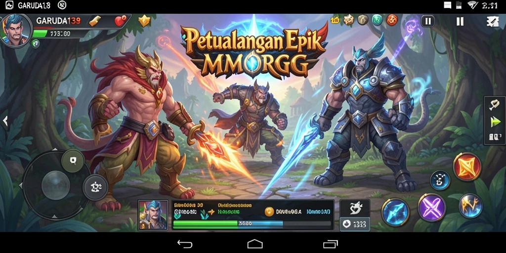 Tampilan penuh aksi dari gameplay MMORPG GARUDA138.