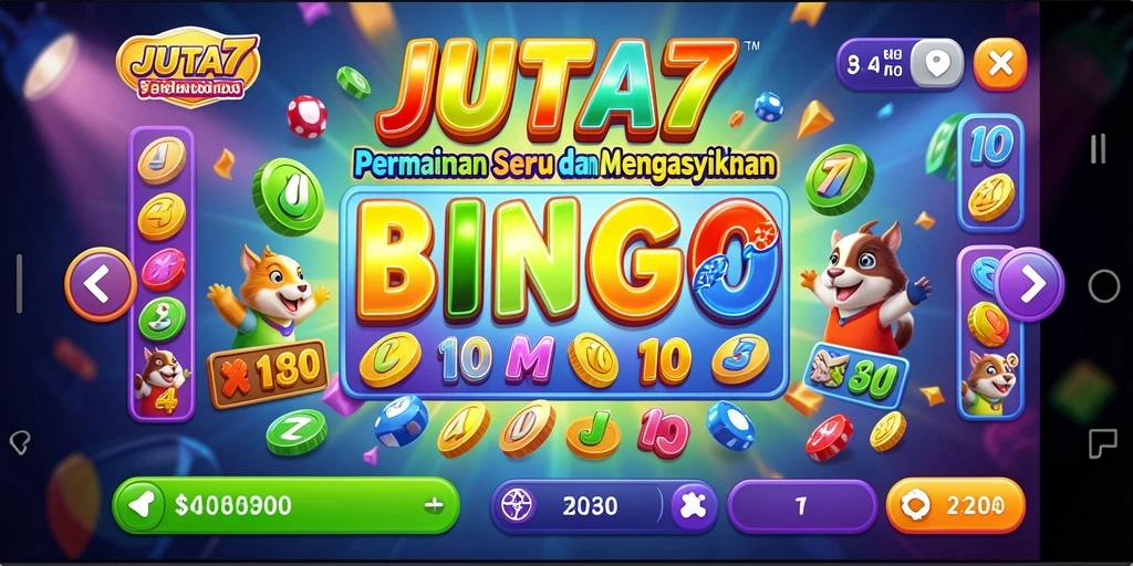 Tampilan gameplay JUTA7 yang memukau dalam permainan Bingo.