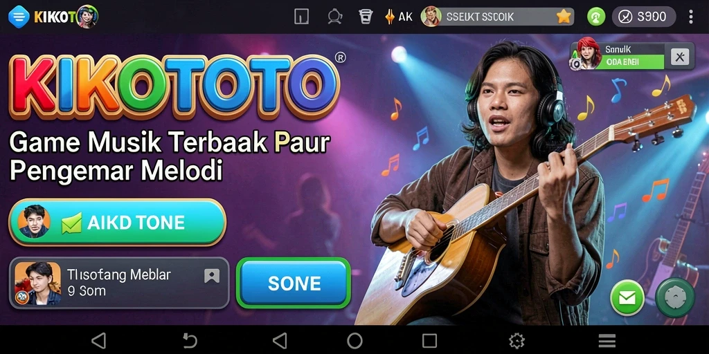 Tampilan menarik KIKOTOTO menunjukkan gameplay musik yang seru.
