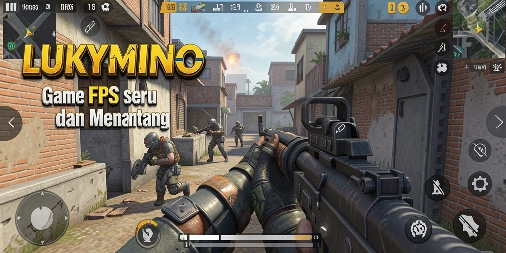 Screenshot dari gameplay mendebarkan LUKYMINO menunjukkan pertempuran intens.