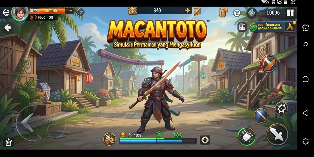 Tampilan gameplay MACANTOTO dengan pengalaman simulasi yang seru.