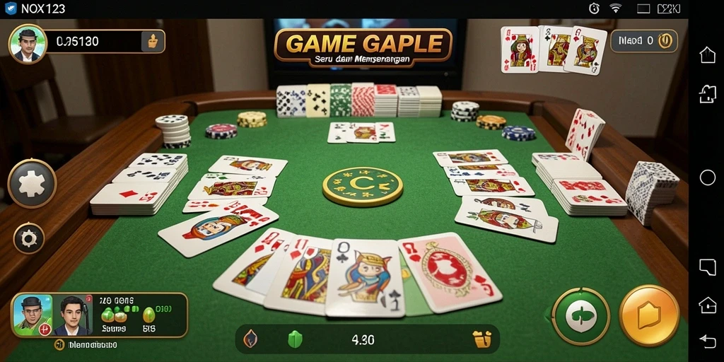 Tampilan seru gameplay Gaple di NOX123.