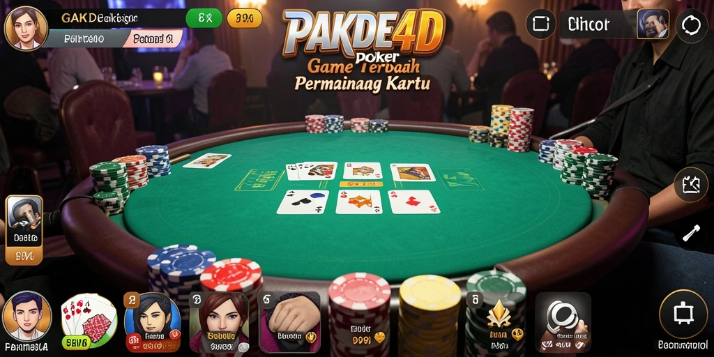Tampilan gameplay seru PAKDE4D dengan suasana poker yang mendebarkan.