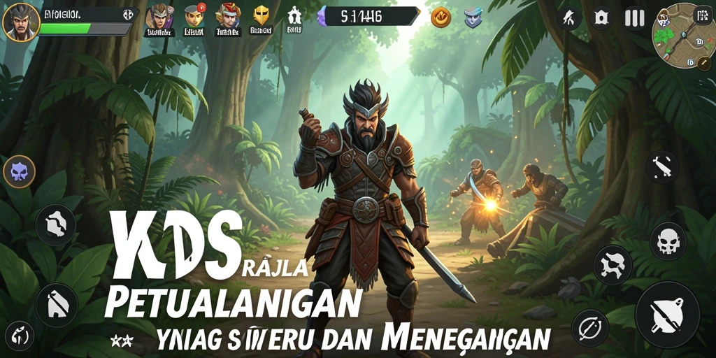 Screenshot gameplay RAJAPOLA yang menunjukkan aksi seru di medan perang.