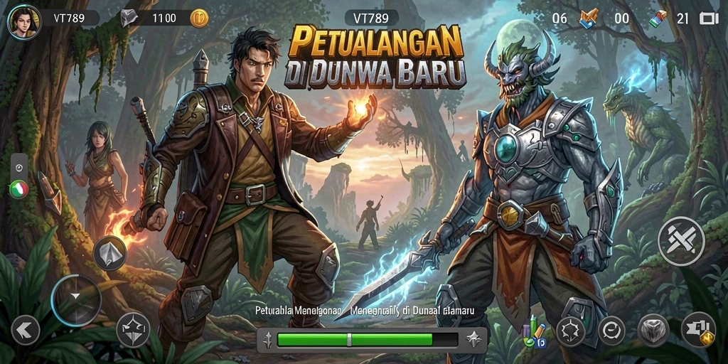 Tangkapan layar utama VT789 memperlihatkan aksi seru dalam petualangan menegangkan.