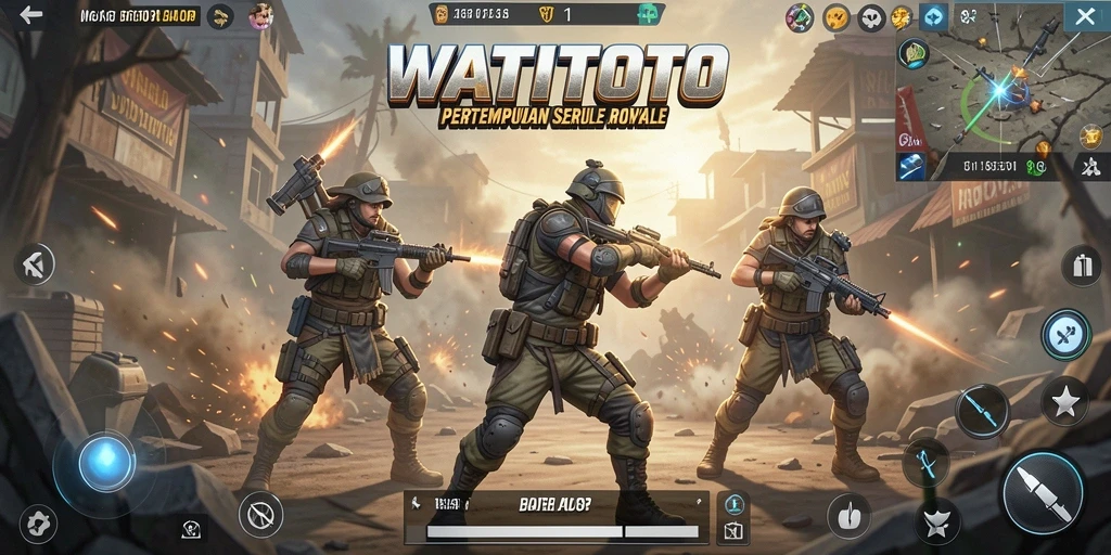 Tampilan gameplay seru dari WATITOTO di arena pertempuran.